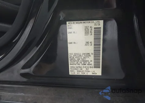 2016 Nissan Altima 2.5 S from USA, damaged, VIN 1N4AL3AP8GC243286